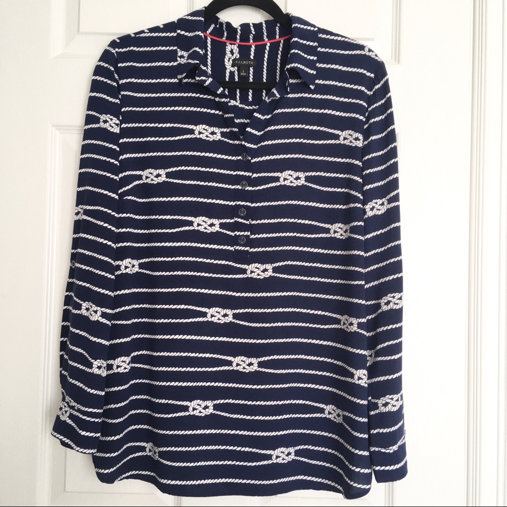 Talbots long sleeves large nautical top